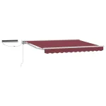 Cort electric retractabil Bordo și Alb 3,5 x 2 m GartenMobel Dekor
