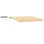 Cort electric retractabil Galben și alb 3,5 x 2 m GartenMobel Dekor