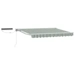 Cort electric retractabil Verde și alb 3,5 x 2 m GartenMobel Dekor