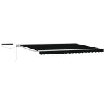 Cort electric retractabil Negru și Alb 4 × 3,5 m GartenMobel Dekor
