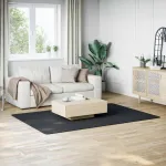 Covor lavabil moale și pufos, 160x230 cm, anti-alunecare, negru GartenMobel Dekor