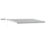 Marchiză retractabilă electrică semi-casetată 5x3 m, antracit și alb