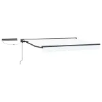 Marchiză electrică retractabilă alb/antracit 3,5 x 2,5 m, semi-casetată