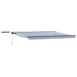 Marchiză electrică retractabilă semi-casetată 4x3 m, albastru/alb
