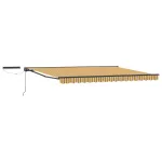 Marchiză electrică retractabilă semi-casetată 4x3 m, galben-gri-antracit