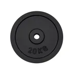 Disc greutate 20 kg din fonta pentru bara haltere 30 mm, negru
