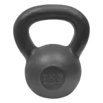 Kettlebell din otel 8 kg, negru, pentru antrenamente de forta si fitness