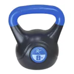 Kettlebell din vinil 8 kg, negru-albastru, pentru antrenamente de forta