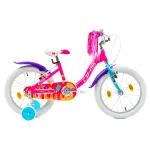Bicicleta pentru copii DHS Icecream 18 inch roz, cu roti ajutatoare