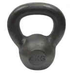 Kettlebell din otel 4 kg, negru, pentru fitness si antrenamente functionale