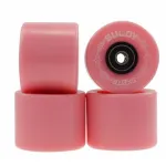 Roti skateboard roz 60x45 mm cu rulmenti ABEC 7, set 4 buc