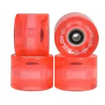 Roti skateboard 60x45 mm, set 4 bucati, cu rulmenti ABEC-7, roz