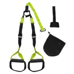 Sistem TRX suspension trainer reglabil pentru acasa, negru-verde, 150 kg