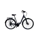 Bicicleta trekking Kreidler 28 inch, marimea M, negru, cadru aluminiu