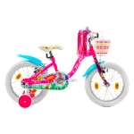 Bicicletă pentru copii DHS Summer 16 inch roz, 4-6 ani, cu roți ajutătoare