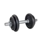 Gantera reglabila 10 kg din fier cu discuri metalice si bara filetata