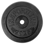 Disc greutate din fier pentru bara 20 kg, 30 mm, negru, inSPORTline