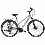 Bicicletă trekking Kreidler 28 inch, mărimea M, gri, echipare completă