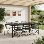 Set de Mobilier pentru Exterior 7 pcs Antracit Fier și Oțel GartenMobel Dekor