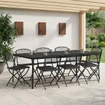 Set de Mobilier pentru Exterior 9 pcs Antracit Fier și Oțel GartenMobel Dekor