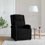 Fotoliu rabatabil, negru, material textil GartenMobel Dekor