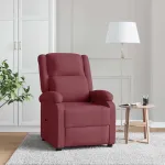 Fotoliu rabatabil, roșu vin, material textil GartenMobel Dekor