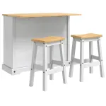 Set insulă de bucătărie Corona 3 pcs Alb și Ceară de Miere GartenMobel Dekor