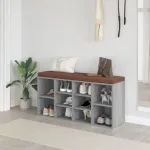 Bancă pentru pantofi, gri sonoma, 103x30x48 cm, lemn prelucrat GartenMobel Dekor