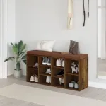 Bancă pentru pantofi stejar fumuriu 103x30x48 cm lemn prelucrat GartenMobel Dekor