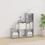 Bibliotecă în trepte, gri sonoma, 107 cm, lemn compozit GartenMobel Dekor