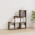 Bibliotecă în trepte, stejar fumuriu, 107 cm, lemn compozit GartenMobel Dekor
