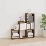 Bibliotecă în trepte, stejar maro, 107 cm, lemn compozit GartenMobel Dekor