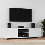 Comodă TV, alb, 140x40,5x35 cm, lemn prelucrat GartenMobel Dekor