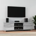 Comodă TV, gri sonoma, 140x40,5x35 cm, lemn prelucrat GartenMobel Dekor