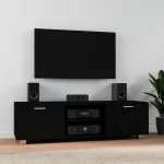 Comodă TV, negru, 140x40,5x35 cm, lemn prelucrat GartenMobel Dekor