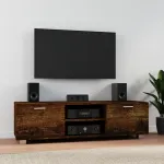 Comodă TV, stejar fumuriu, 140x40,5x35 cm, lemn prelucrat GartenMobel Dekor