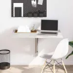 Masă de perete pliantă, gri beton, 100x60x56 cm, lemn compozit GartenMobel Dekor