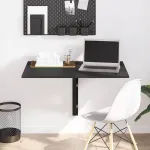 Masă de perete pliantă, negru, 100x60x56 cm, lemn compozit GartenMobel Dekor