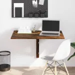 Masă perete pliantă stejar fumuriu 100x60x56 cm lemn compozit GartenMobel Dekor