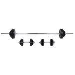 Set gantere si haltera inSPORTline 50 kg din otel, cu discuri si geanta