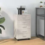Dulap cu sertare și roți, gri beton, lemn prelucrat GartenMobel Dekor