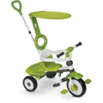 Tricicletă copii Plebani Pegaso verde cu parasolar și mâner parental
