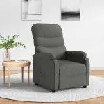 Fotoliu rabatabil, gri închis, material textil GartenMobel Dekor