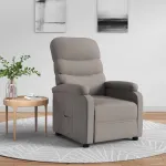 Fotoliu rabatabil, gri taupe, material textil GartenMobel Dekor