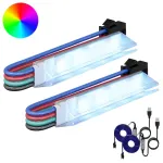 Bandă LED 2 pcs Negru și Alb 1745 mm Cupru și Plastic GartenMobel Dekor