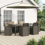 Set de masă pentru grădină 7 pcs Gri deschis și Gri taupe PP GartenMobel Dekor