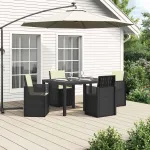 Set de masă pentru grădină cu pernă 5 pcs Antracit și crem PP GartenMobel Dekor