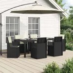 Set de masă pentru grădină cu pernă 7 pcs Antracit și crem PP GartenMobel Dekor