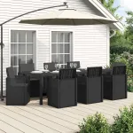 Set de masă pentru grădină cu pernă 9 pcs Antracit PP GartenMobel Dekor