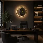 Aplica LED decorativa Luna 40 cm, 3 temperaturi de culoare, negru